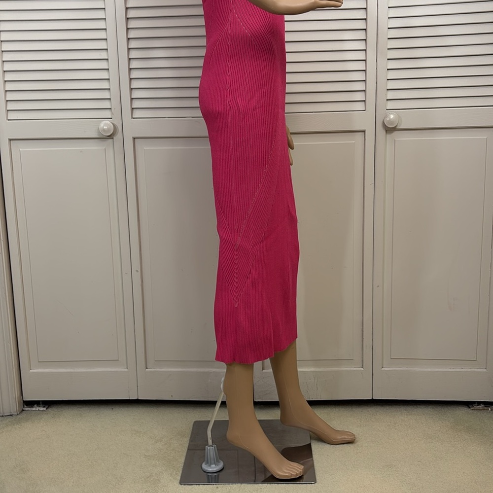 Acler Rickman Midi Ribbed Berry Pink Dress Size 6 - Picture 11 of 16